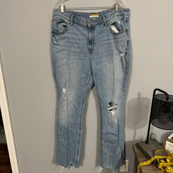 Maurices Goldies Cheeky Slim Boot Cut Jeans High Rise Distressed Plus Size 18 W - Picture 1 of 9